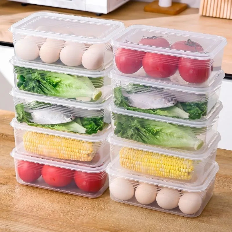 1/2/5pcs Refrigerator Storage Box Meat Vegetable Fresh-keeping Storage Box Transparent Food Preservation Boxes Kitchen Organizer