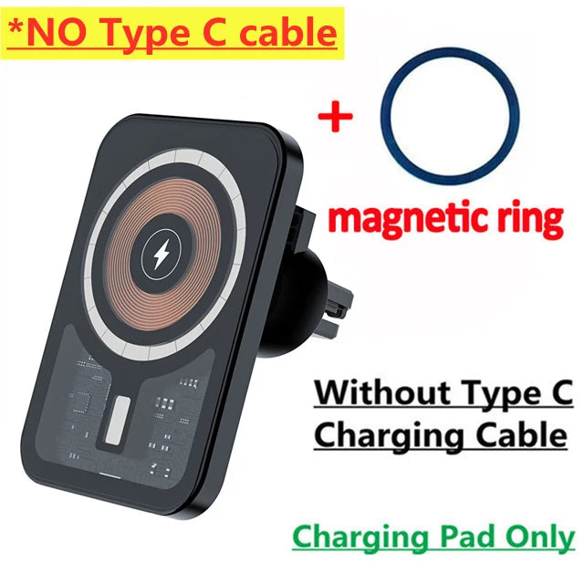Magnetic Wireless Charger Car Air Vent Mount Phone Holder Stand Fast Charging Station For iPhone 13 14 15 16 17 Pro Max Macsafe