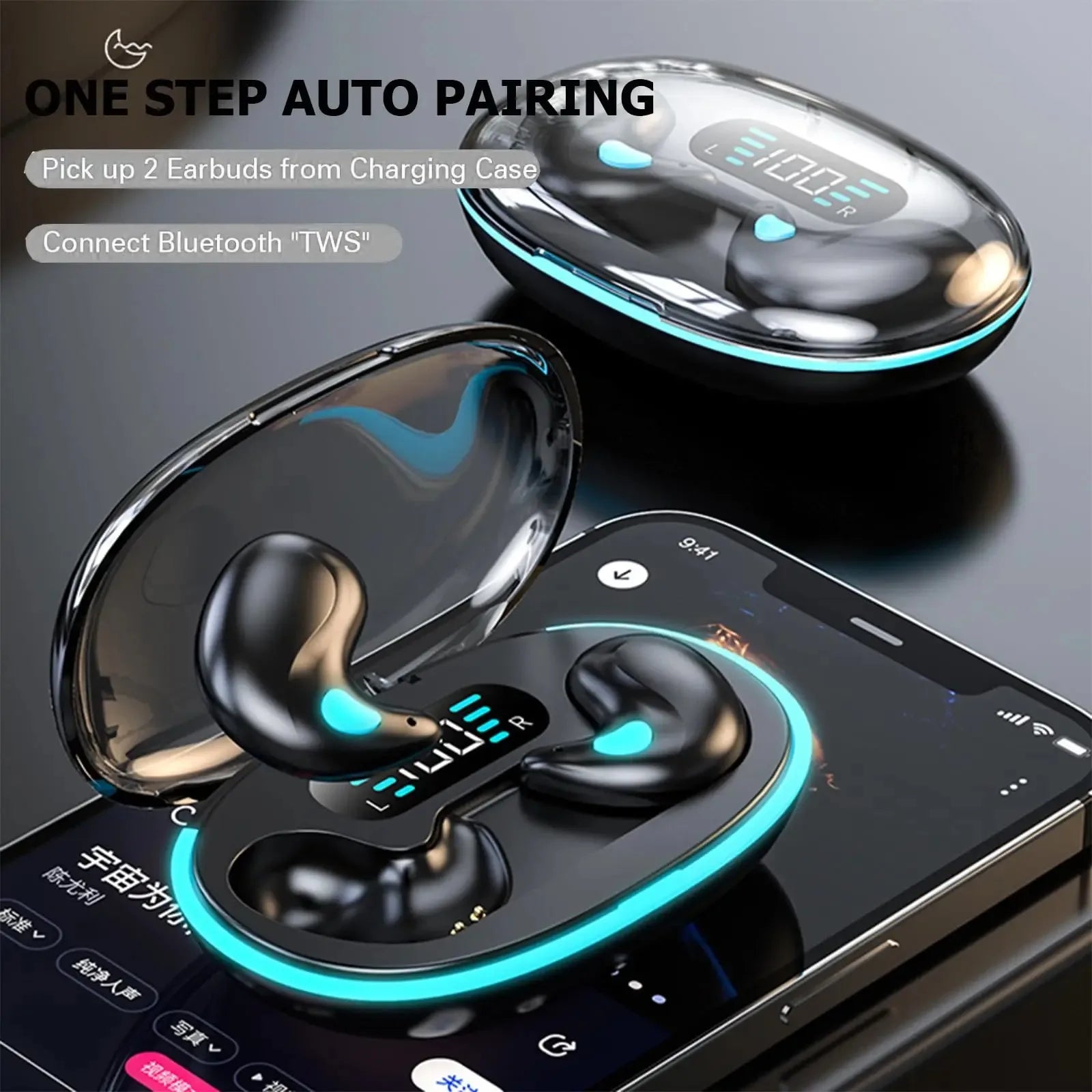 Sleep Earphones Bluetooth Wireless Tiny Compact Design Fit for Small Ears Portable Audio Headphones Ideal for Side Sleeping
