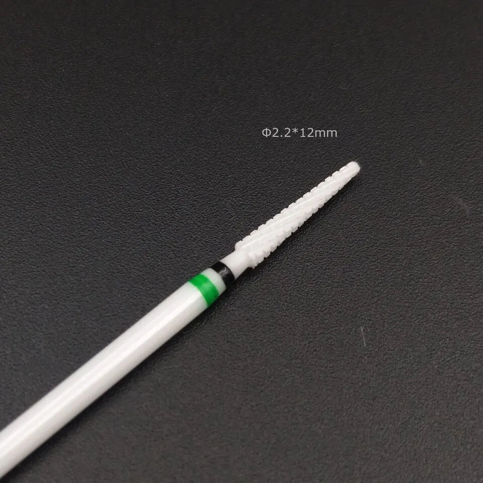 HYTOOS Ceramic Nail Drill Bit 3/32" Rotary Cuticle Clean Burr Bits For Manicure Electric Drill Accessory Nail Beauty Tools-L358T