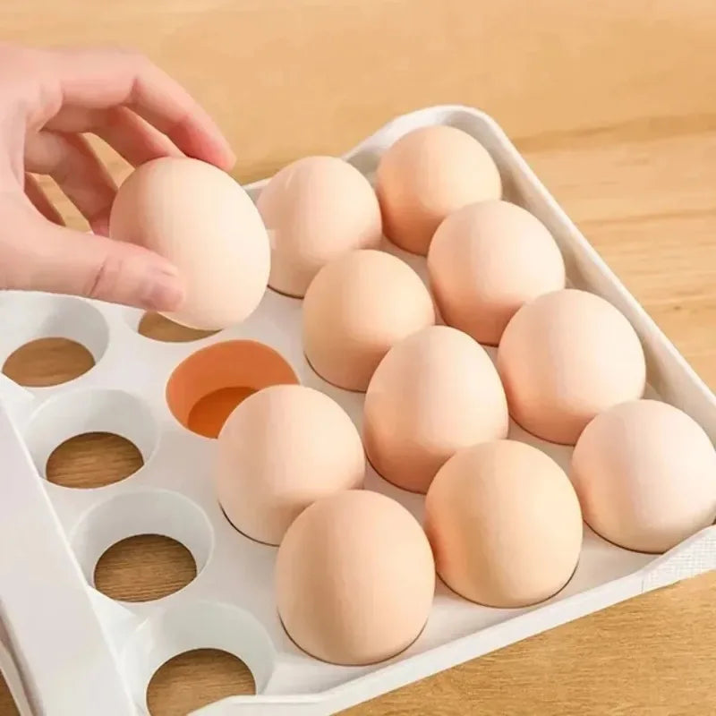 1/2pc Egg Storage Box Drawer-Type Refrigerator Egg Holder Double Layer Eggs Holder With Handle Home Kitchen Organizer Rack
