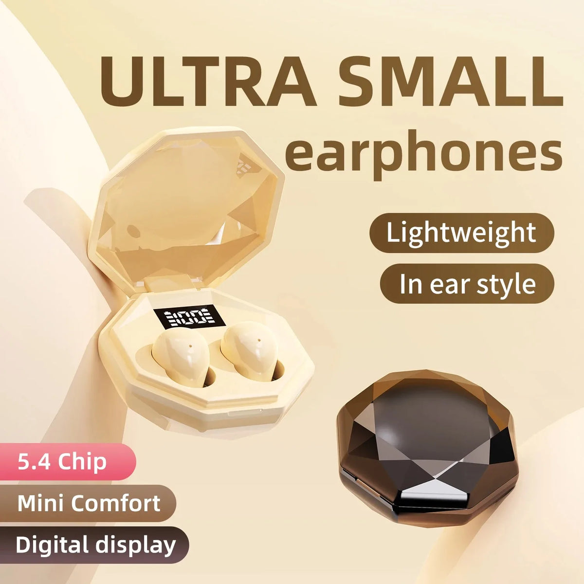 Mini Cute Wireless Bluetooth Sleep Earbuds Invisible Design Effective Noise Isolation Built-in Microphone Ideal for Sleepers