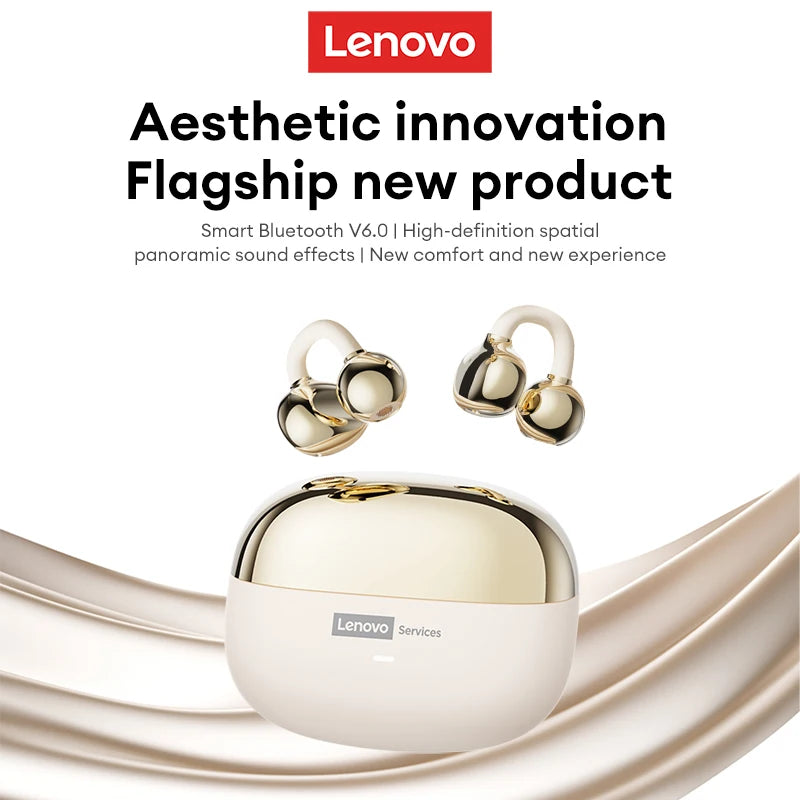 Choice Lenovo LE302 OWS Ear Clip Wireless Earphones Low Latency HD Call Bluetooth Headphones HiFi Music Sport Fashion Earbuds