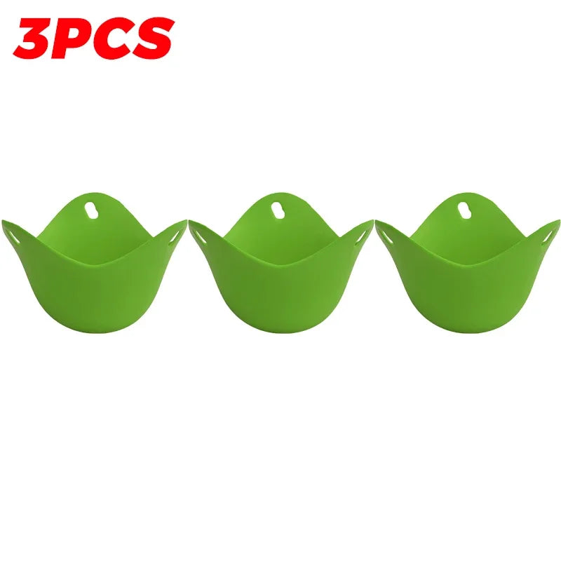 5/1pcs Silicone Egg Poacher Cups Egg Boiler with Hole Microwave Air Fryer Stovetop Eggs Mold Tray Home Kitchen Cooking Gadgets