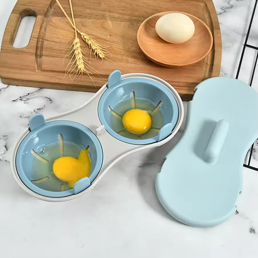 Microwave Oven Egg Poacher 2 Grid Silicone Egg Cooker For Boiled Eggs Duck Eggs And Household Eggs Kitchen Tool Cooking Gadgets