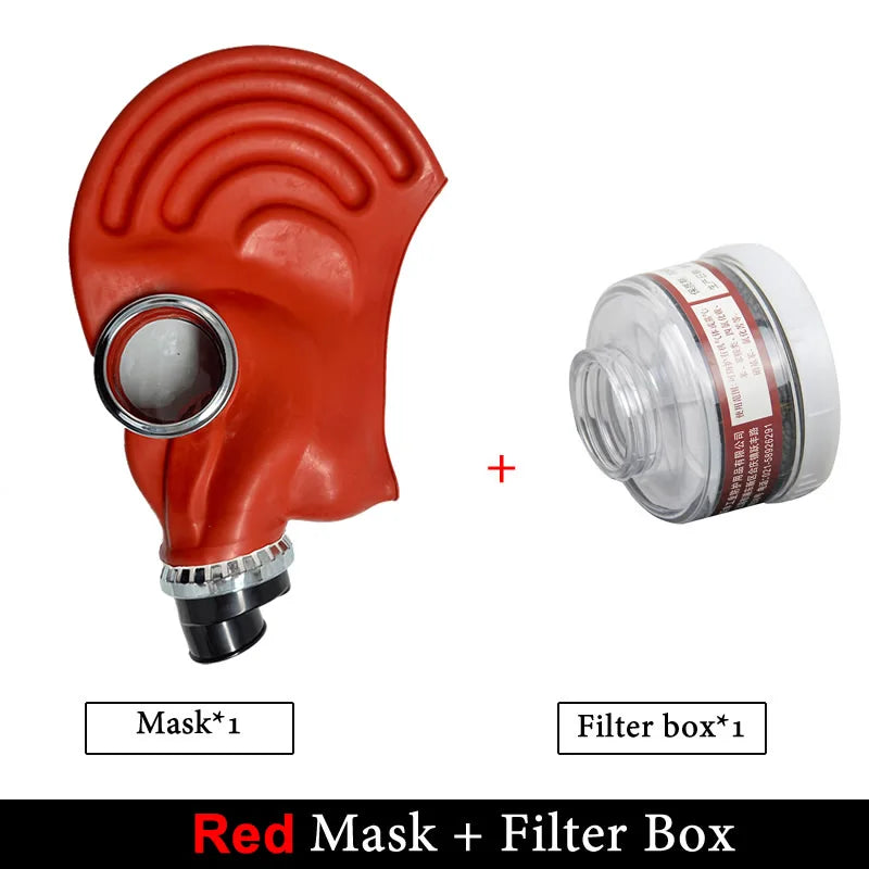 Multi-Function Full Head Gas Mask Respirator Hood Rubber Chemical Mask For Painting Spray Pesticide Cool Halloween Decor Props