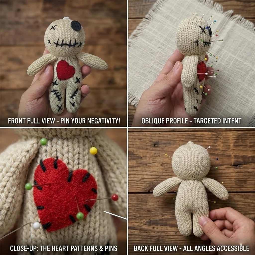 1-10pcs Handmade Knitted Voodoo Doll With Colorful Pins Spooky Halloween Decor & Novelty Creepy Gift for Adults Party Prop