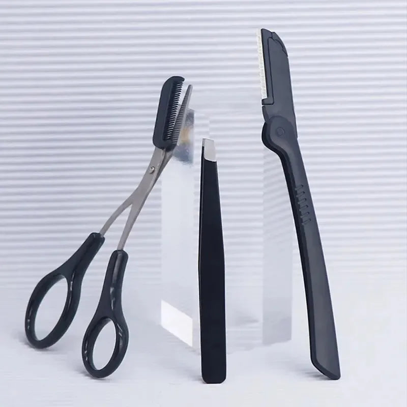 1/3pcs stainless steel eyebrow clip comb Scissors Eyebrow trimmer Eyebrow trimmer tool Women's beauty tools eyebrow tweezers