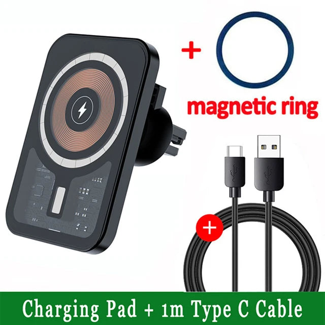 Magnetic Wireless Charger Car Air Vent Mount Phone Holder Stand Fast Charging Station For iPhone 13 14 15 16 17 Pro Max Macsafe