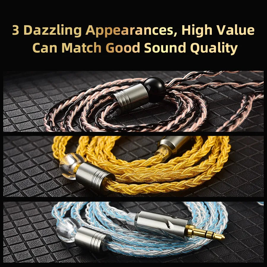 Hot QKZ T1 Earphone Cable 3.5mm Jack QDC 0.75mm Connector Wired Headphones For ZXN ZXT VK4 ZX2 ZAX2 KZ EDX ZSN Pro X TRN MT1