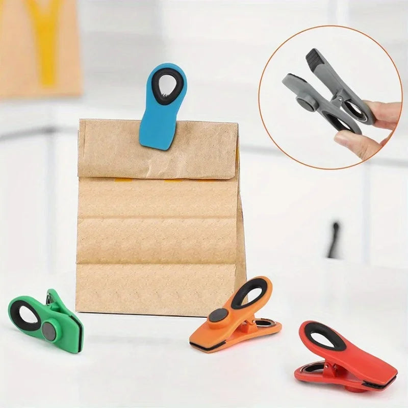 2/4/6pcs Household Sealing Machine Repeated Use with Magnetism Food Packaging  Storage Clip Food Kitchen Storage Gadgets