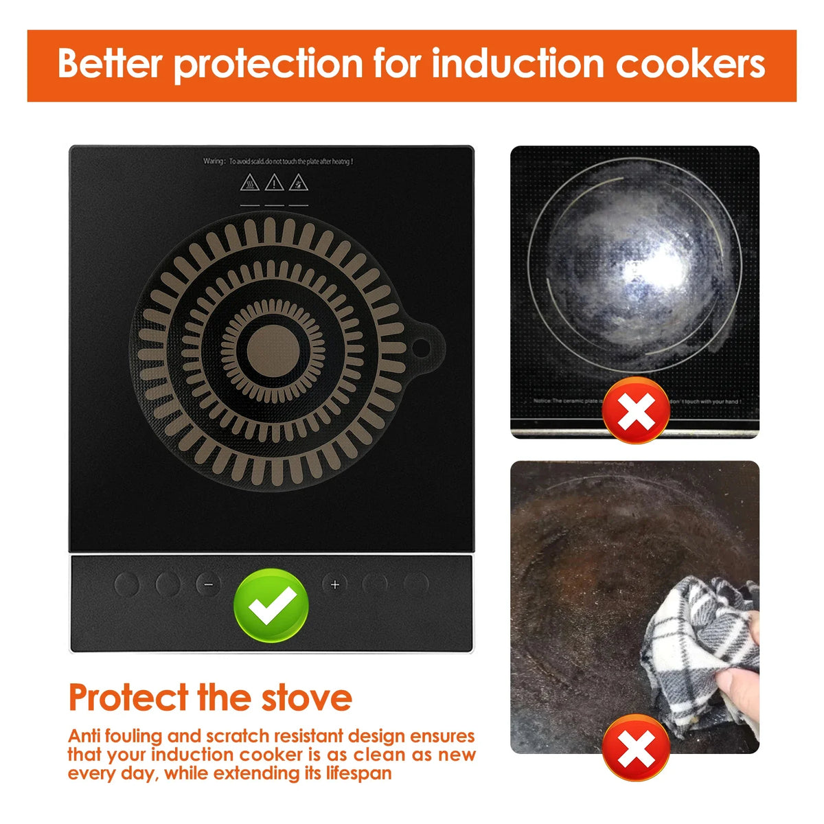 Induction Cooktop Mat Protector Anti-Scratch Silicone Thermal Insulation Pad Thickened Cooktop Protector Kitchen Cooking Gadgets