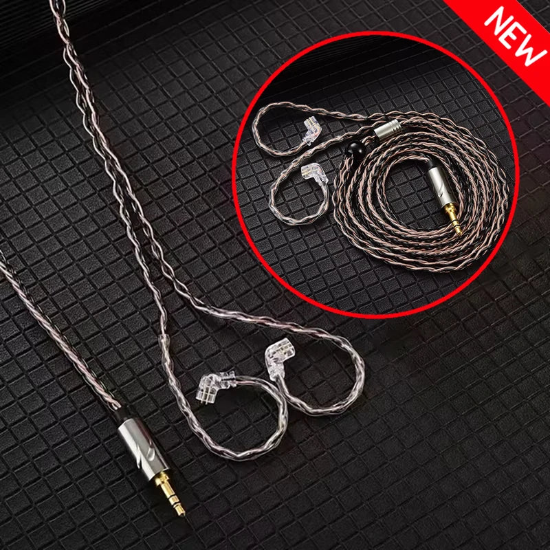 Hot QKZ T1 Earphone Cable 3.5mm Jack QDC 0.75mm Connector Wired Headphones For ZXN ZXT VK4 ZX2 ZAX2 KZ EDX ZSN Pro X TRN MT1