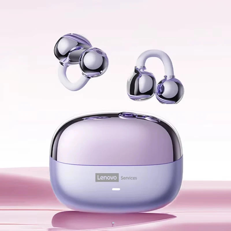 Choice Lenovo LE302 OWS Ear Clip Wireless Earphones Low Latency HD Call Bluetooth Headphones HiFi Music Sport Fashion Earbuds