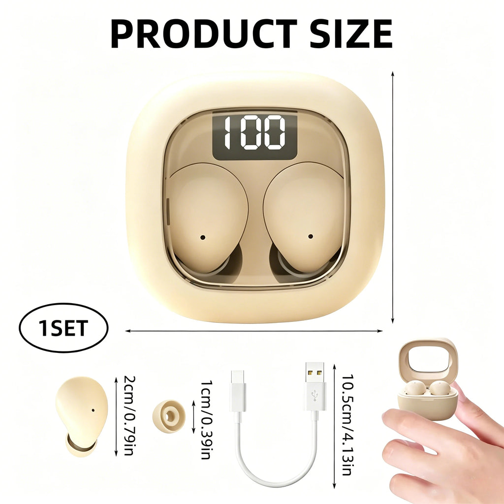 Super Mini Earphones Hidden Bluetooth Earbuds HIFI Stereo Noise Isolation Wireless Headphones With HD Call Microphone
