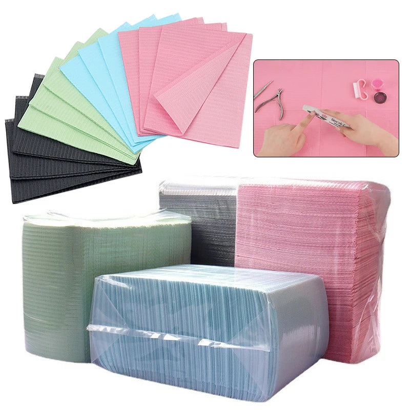 125pcs Disposable Tattoo Clean Pad For Waterproof Tattoo Tablecloth Covers Dental Bib Pads Non-woven Fabric Tattoo Accessories