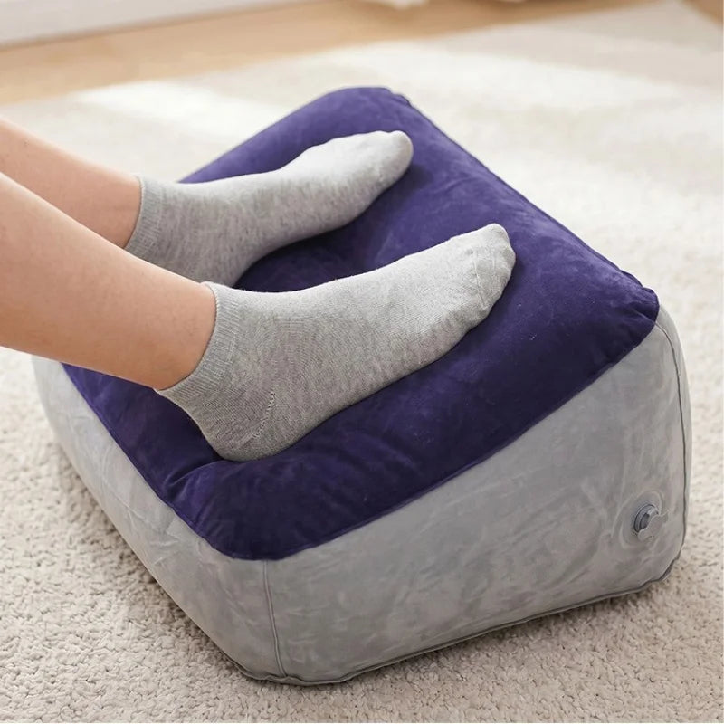 Inflatable PVC Foot Rest Pillow Leg Support Cushion For Travel Office Home Under Desk Airplane Car