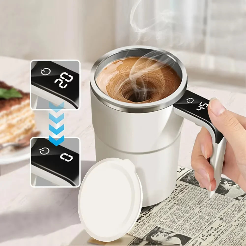 HOMEFISH Automatic Stirring Cup Rechargeable Portable Coffee Electric Stirring Stainless Steel Mixer Rotating Magnetic