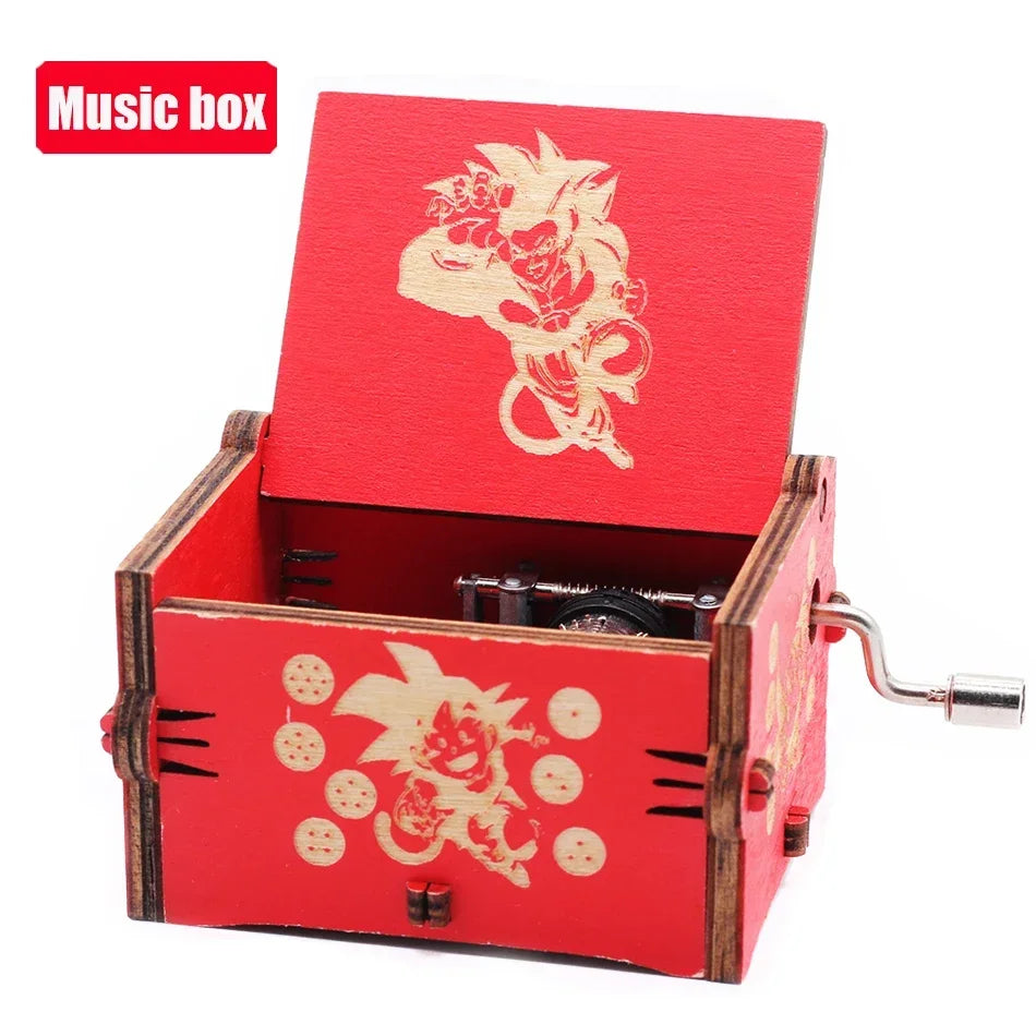 Hot 1pcs Antique carved Wooden Hand Crank Happy Halloween Music Box You are my sunshine Halloween Decor Christmas Birthday Gift
