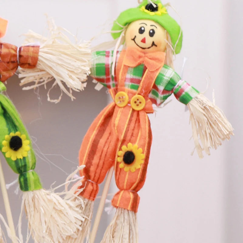 Small Autumn Harvest Scarecrow Decoration For Garden Home Yard Halloween Decor
