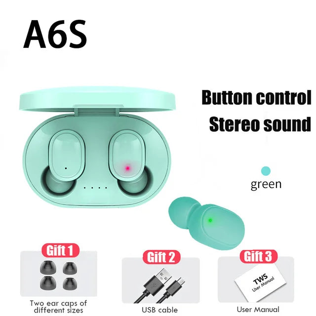 A6S TWS Earphones Touch Control Earbuds Wireless Bluetooth 5.1 Headphones With Mic Earphones Sport Waterproof Headset for xiaomi