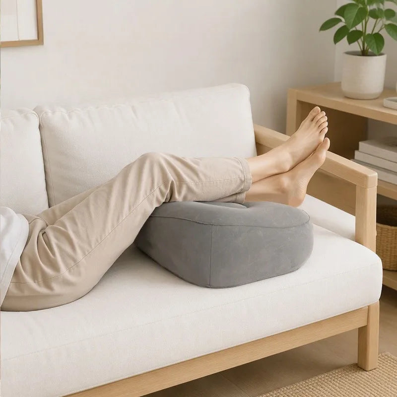 Inflatable PVC Foot Rest Pillow Leg Support Cushion For Travel Office Home Under Desk Airplane Car