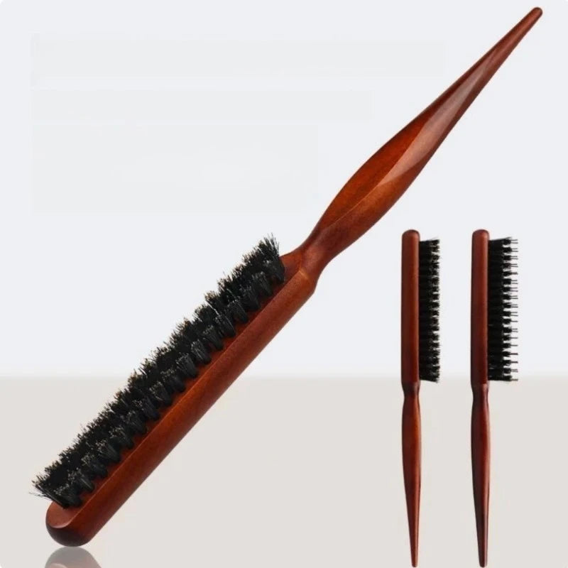 Professional Anti-Static Scalp Massage Paddle Hair Brush Imitation Wood Handle Stylist Tool for Teas