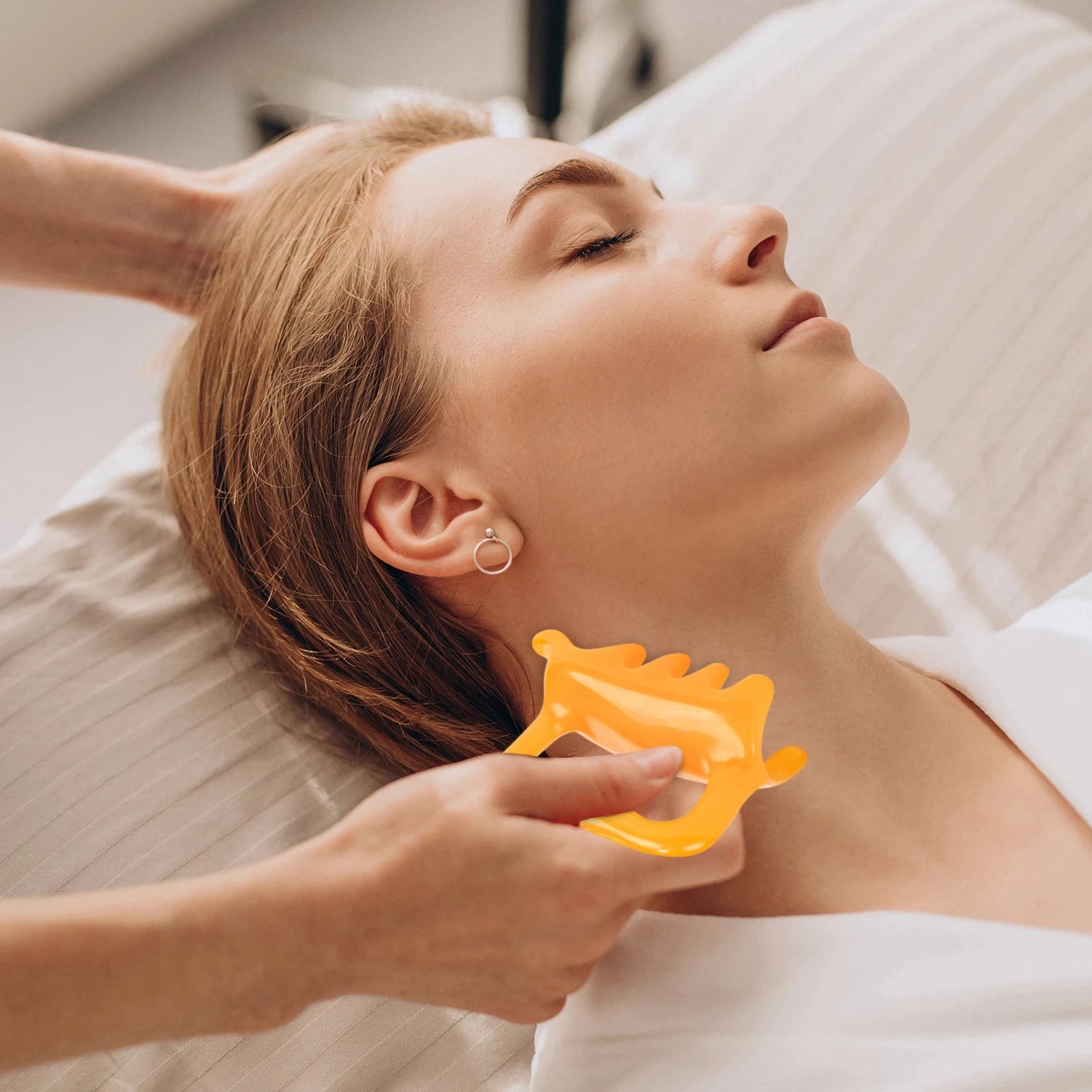 1PCS Double Push Resin Massage Comb Back Waist Gua Sha Device Shoulder Neck Gua Sha Stick Meridian Dredging Stick Massage Tool
