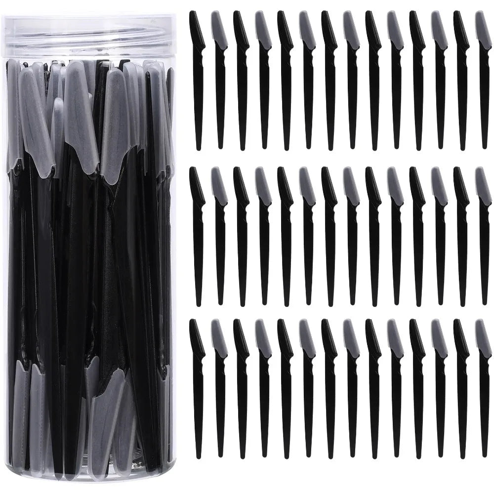 40Pcs Eyebrow Trimmer Makeup Beauty Tools Safe Eye Brow Razor Face Body Hair Removal Shaver Blades Woman Eyebrows Shaping Knife