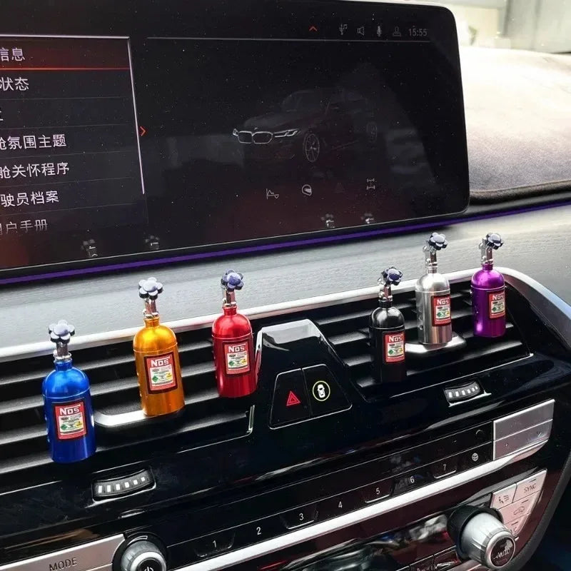 1Pcs  NOS  Nitrogen  Bottle  Shape  Car  Air  Freshener  Vent Clip  Fragrance  Diffuser  Auto  Interior  Perfume  Decoration