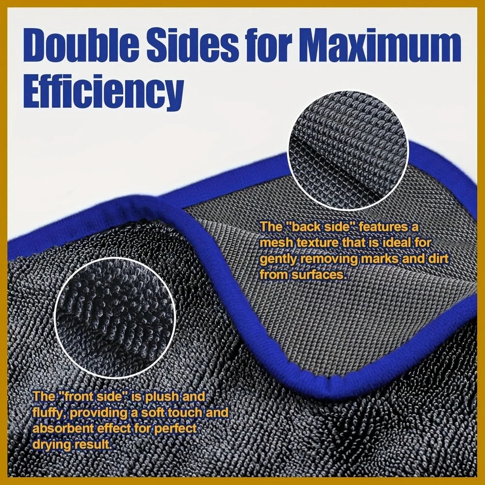 SEAMETAL High-end Car Wash Microfiber Twisted Towel Super Absorbent Fast Drying Towels Detailing Cloth for Car Cleaning Tools