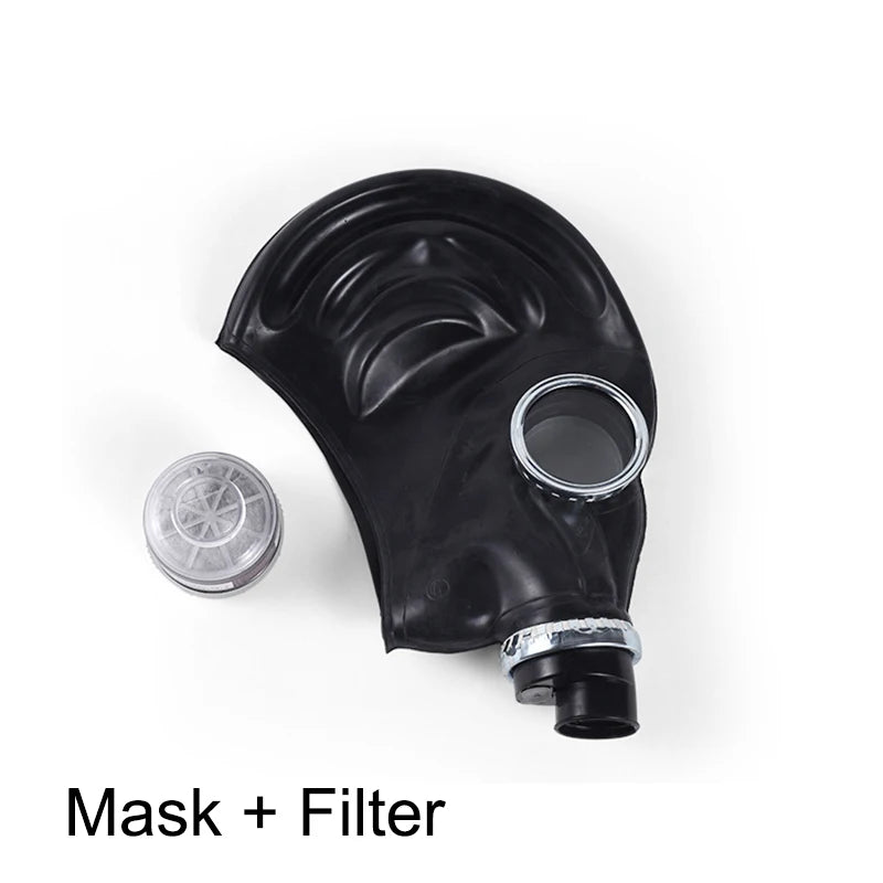 Multi-Function Full Head Gas Mask Respirator Hood Rubber Chemical Mask For Painting Spray Pesticide Cool Halloween Decor Props