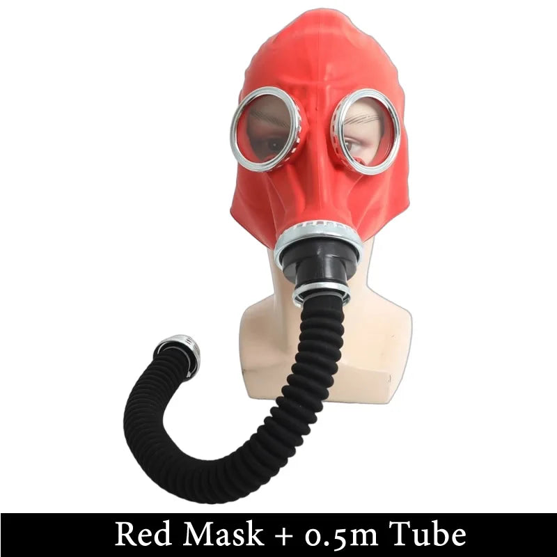 Multi-Function Full Head Gas Mask Respirator Hood Rubber Chemical Mask For Painting Spray Pesticide Cool Halloween Decor Props