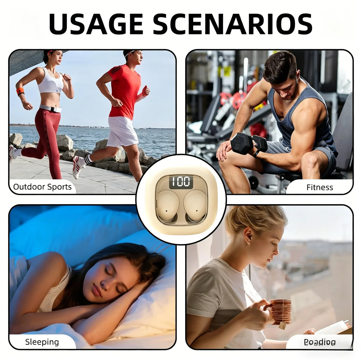 Super Mini Earphones Hidden Bluetooth Earbuds HIFI Stereo Noise Isolation Wireless Headphones With HD Call Microphone