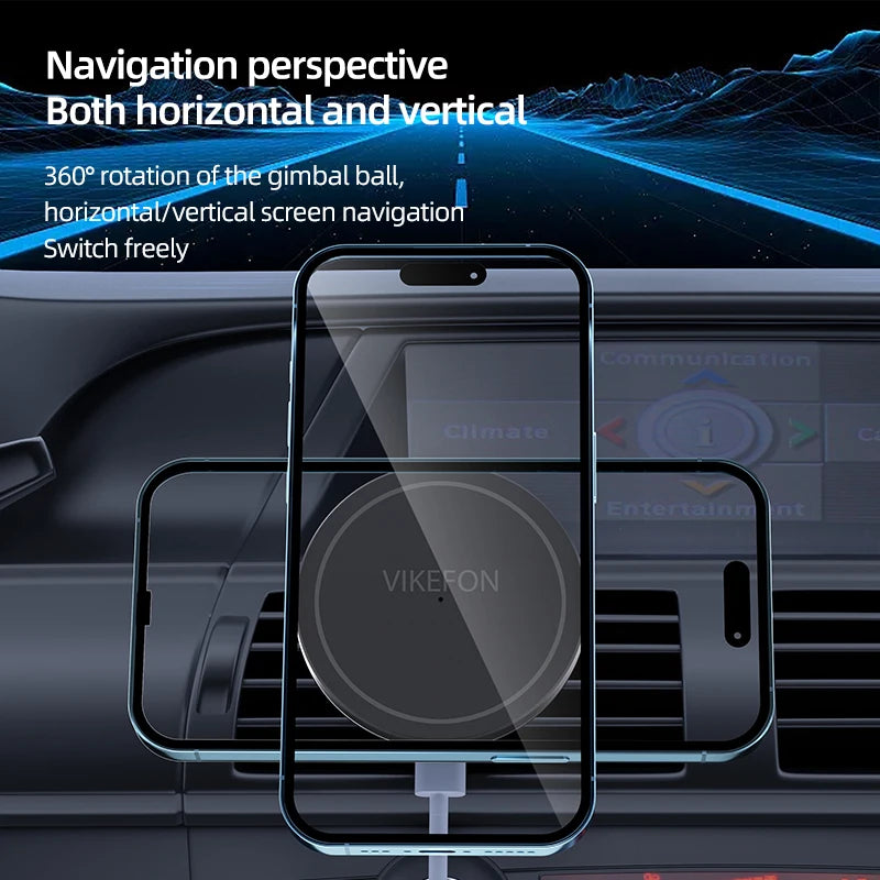 Magnetic Car Wireless Charger for magsafe iPhone 12 13 14 15 16 17Pro Max Mini Air Vent Car Phone Holder Stand Fast Car Charging
