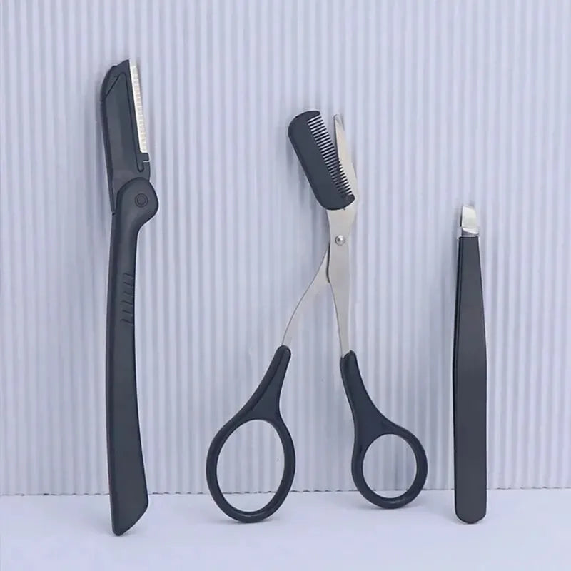 1/3pcs stainless steel eyebrow clip comb Scissors Eyebrow trimmer Eyebrow trimmer tool Women's beauty tools eyebrow tweezers