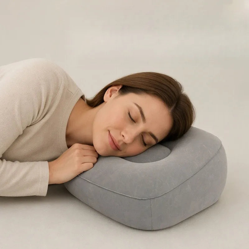 Inflatable PVC Foot Rest Pillow Leg Support Cushion For Travel Office Home Under Desk Airplane Car